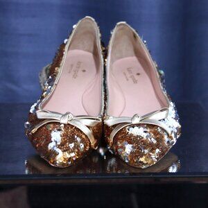Kate Spade New York Emma Pointed-Toe Bow Ballerina Sequin Flats 8.5